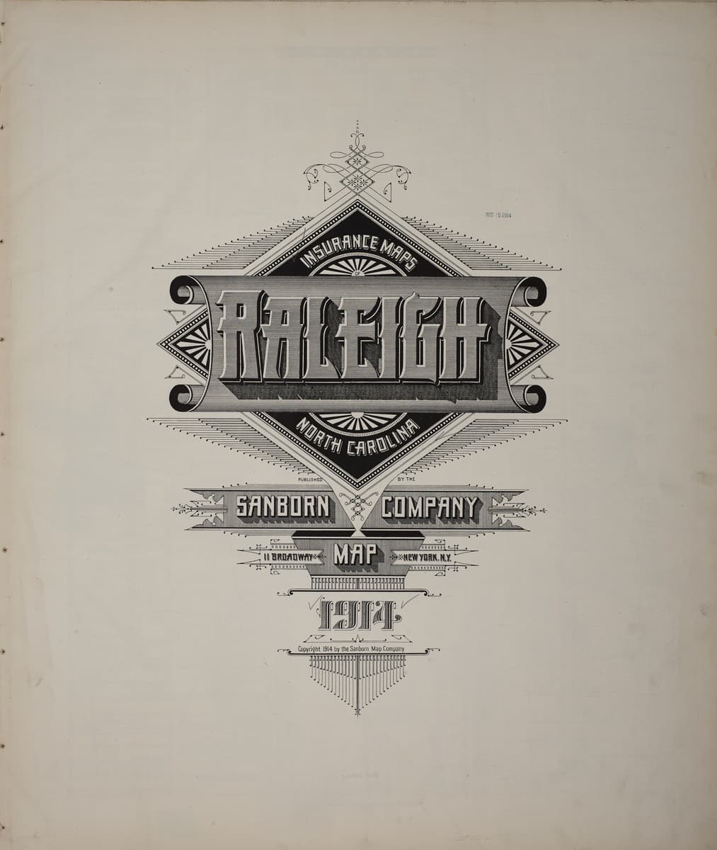 Framed print of Raleigh, North Carolina (1914)