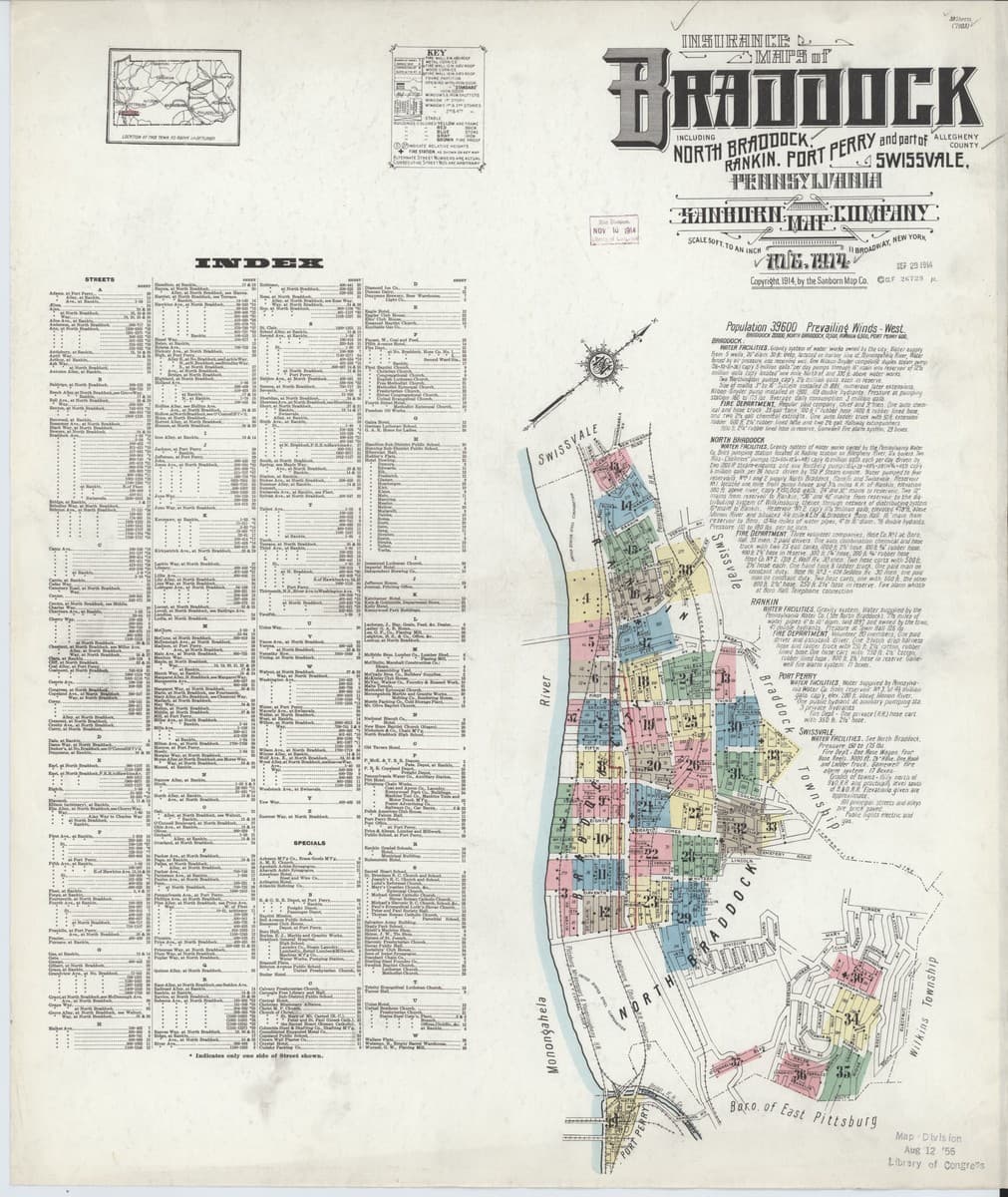 Braddock Map Braddock, Pennsylvania (1914) — Sanborn Fire Insurance Map | Sanborn ...