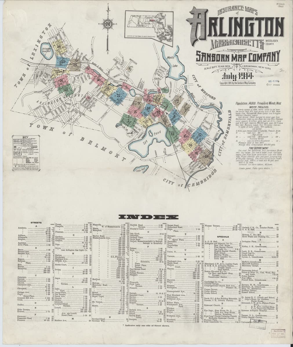 Arlington, Massachusetts (1914) — Sanborn Fire Insurance Map | Sanborn ...