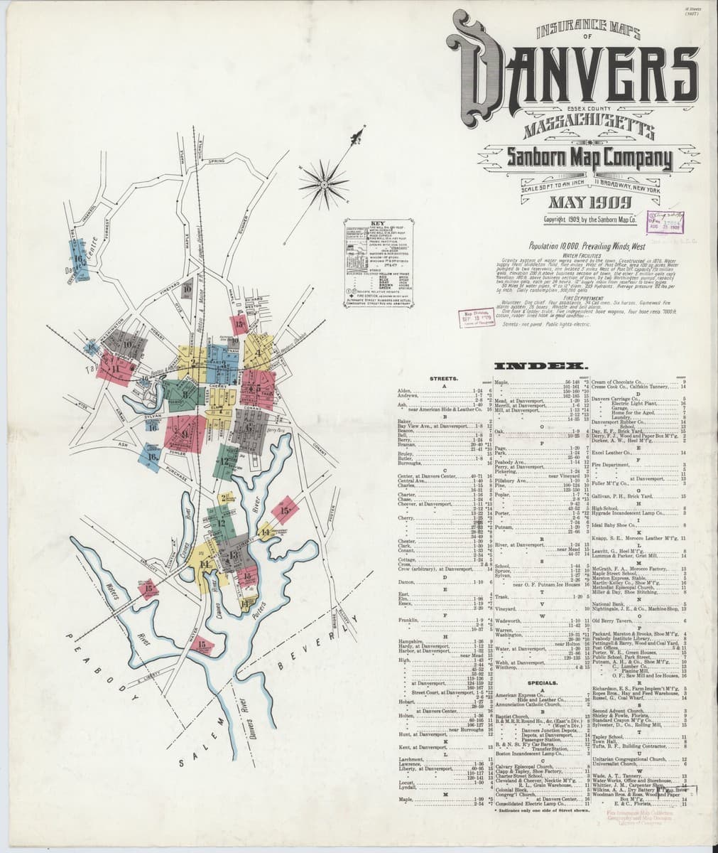 Danvers Map Danvers, Massachusetts (1909) — Sanborn Fire Insurance Map | Sanborn ...
